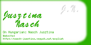 jusztina nasch business card